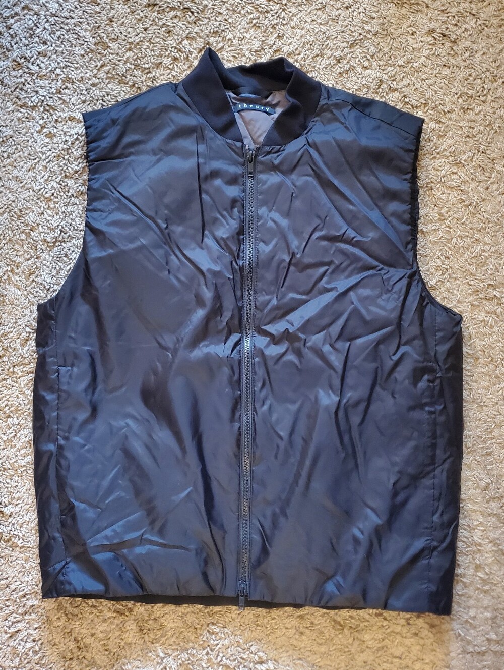 Theory Men's Black Zip Vest - Size XL